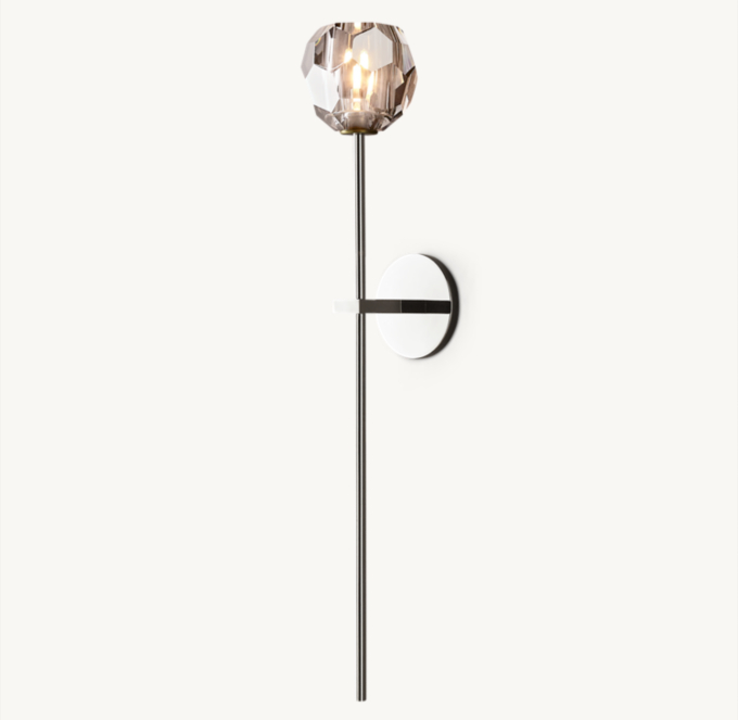 Boule de Cristal Smoke Glass Grand Sconce