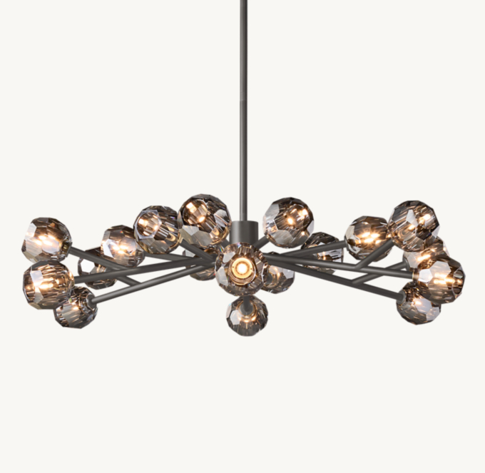 Boule De Cristal Round Brass Chandelier - EVER LICHT GROUP