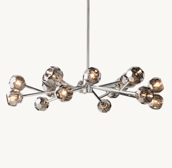 Boule De Cristal Smoke Glass Round Chandelier 48\"