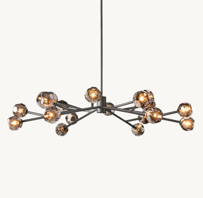 Boule De Cristal Smoke Glass Round Chandelier 60\"