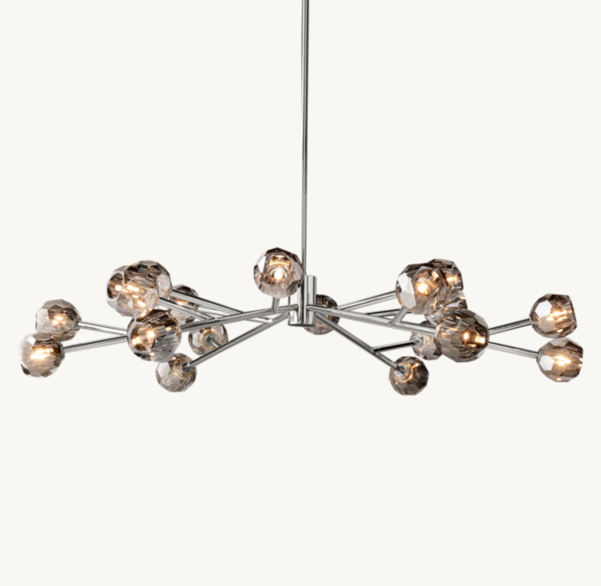 Boule De Cristal Smoke Glass Round Chandelier 60\"