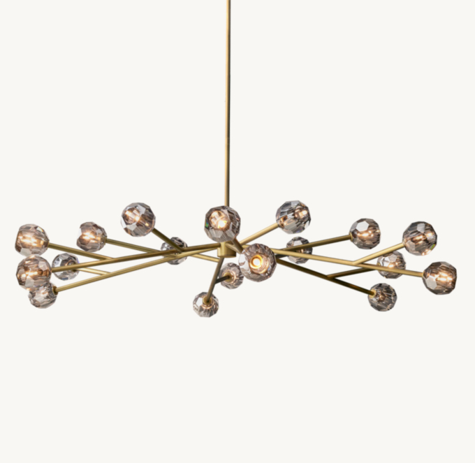 Boule De Cristal Smoke Glass Round Chandelier 72\"