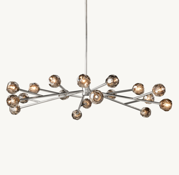 Boule De Cristal Smoke Glass Round Chandelier 72\"