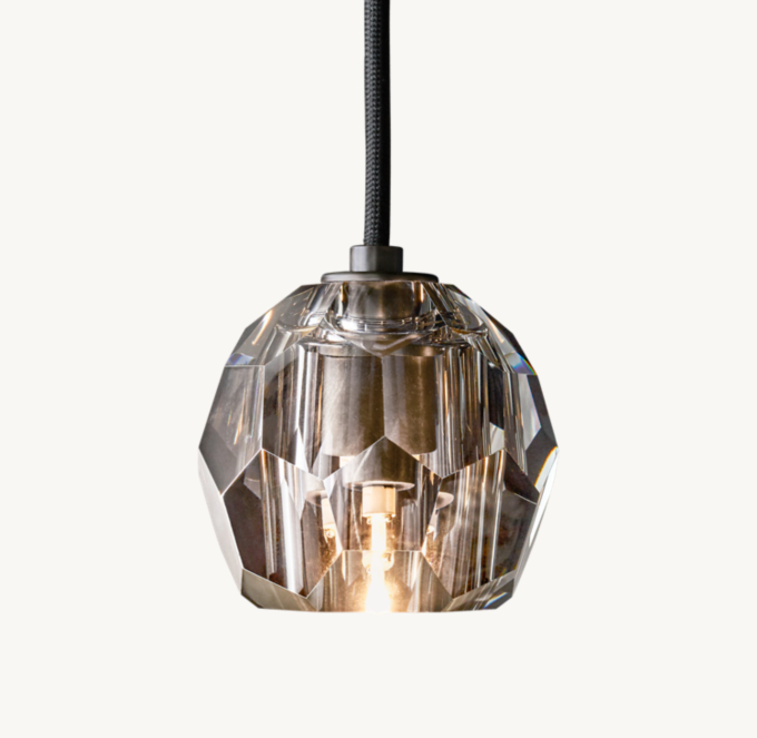 Boule De Cristal Smoke Glass Cord Pendant