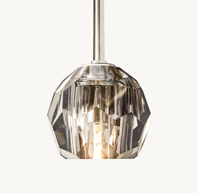 Boule De Cristal Smoke Glass Rod Pendant