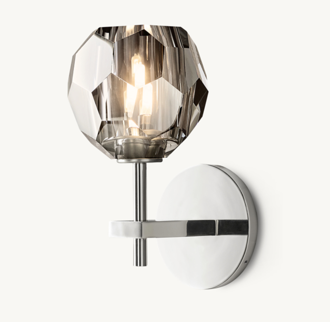 Boule de Cristal Smoke Glass Sconce