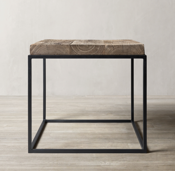 Rigby Reclaimed Rustic Oak Square Side Table