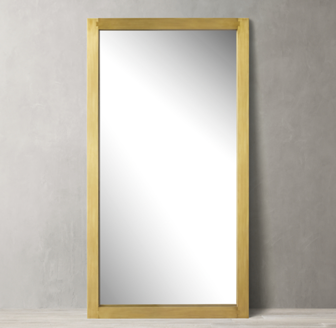 Metal Dovetail Floor Mirror Wide Frame