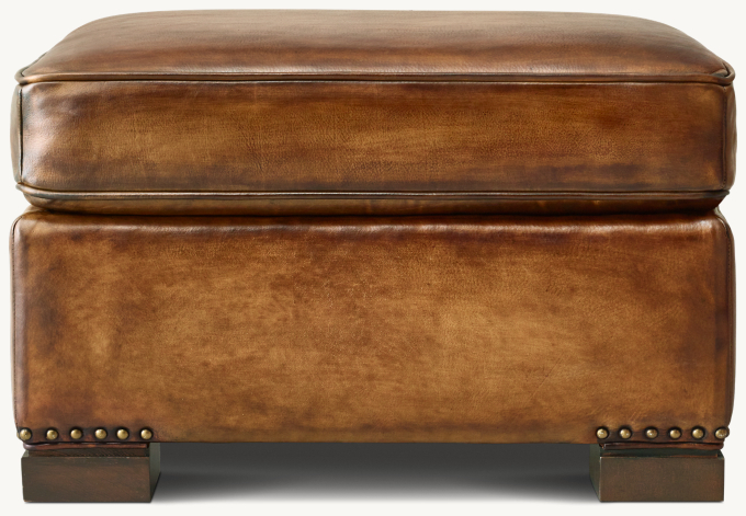 Library Leather Ottoman
