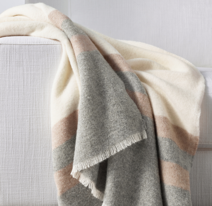 Alpaca & Wool Banded Stripe Throw by Alicia Adams