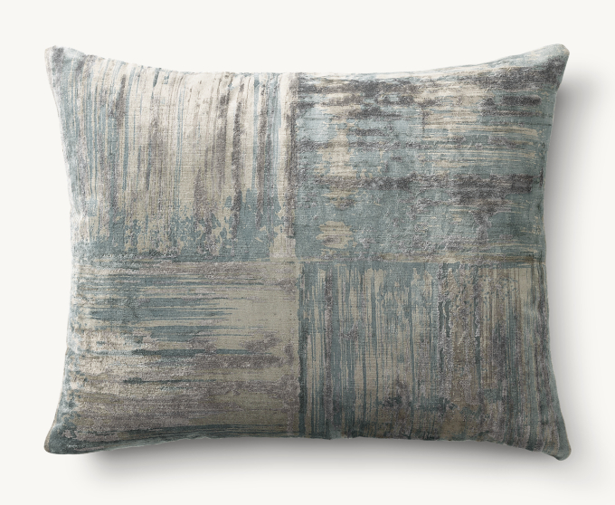 Velvet Brushstroke Four Square Pillow Cover - Lumbar