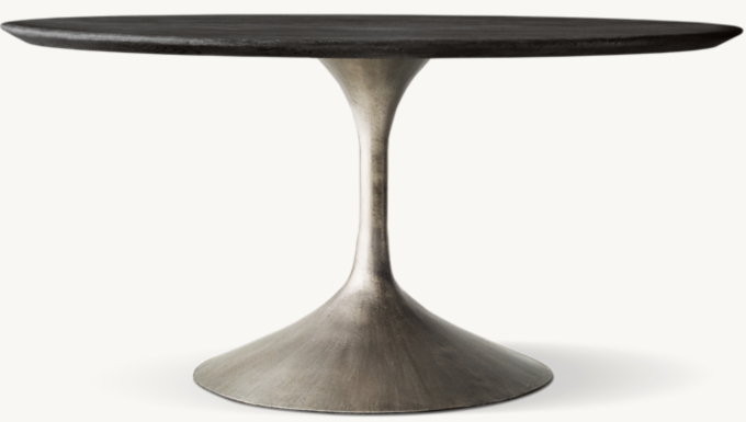 60&#34; table shown in Black Oak/Antiqued Pewter.
