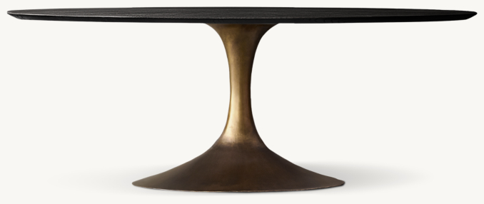 Front view of Aero Oval Dining Table 