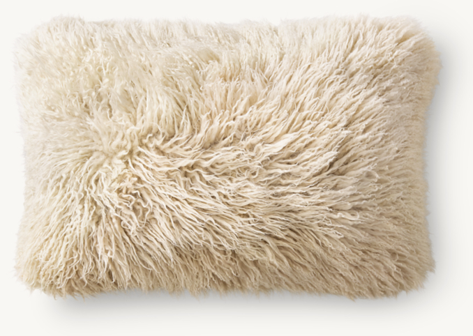 Overhead view of Yeti Sheepskin Pillow Cover - Lumbar 