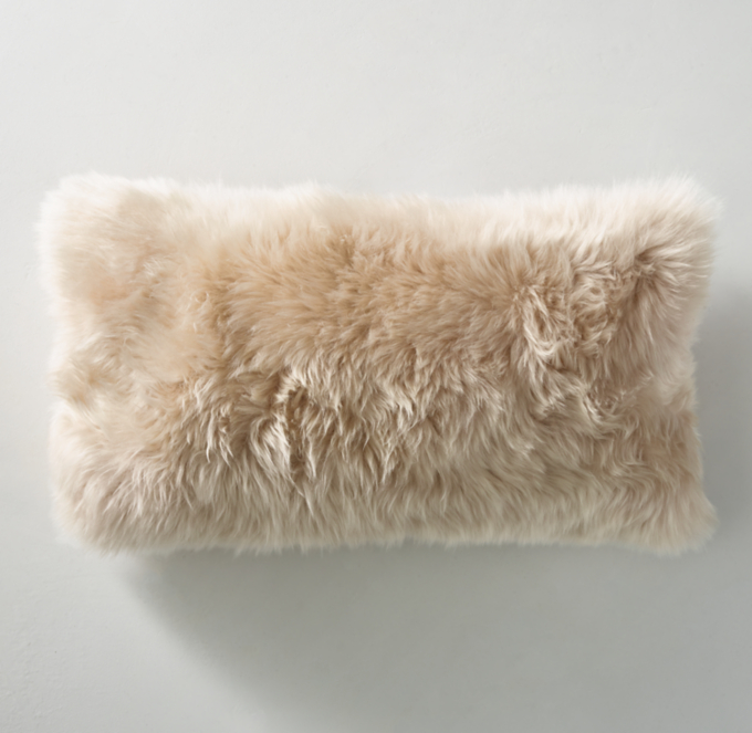 Natural Sheepskin Pillow Cover Lumbar