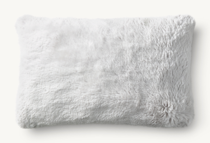 Overhead view of Lapin Ultra-Fine Faux Fur Pillow Cover - Lumbar 