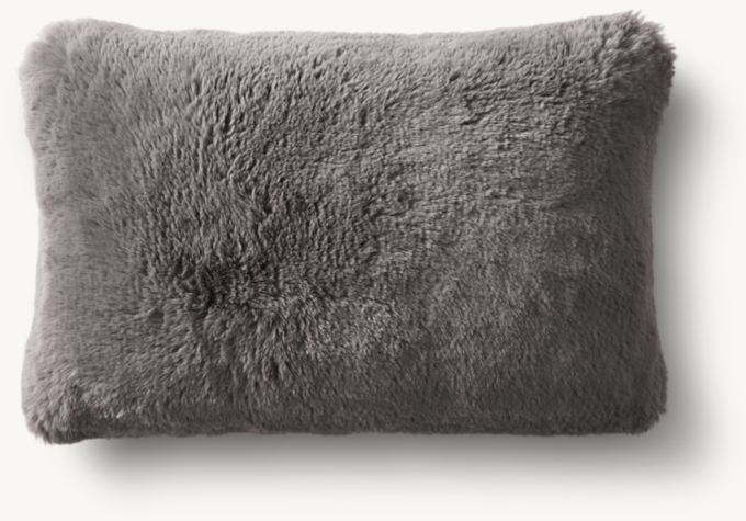 Overhead view of Lapin Ultra-Fine Faux Fur Pillow Cover - Lumbar 