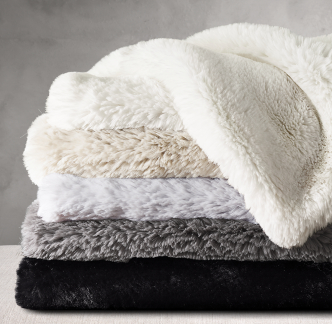 Restoration hardware fur throws hot sale