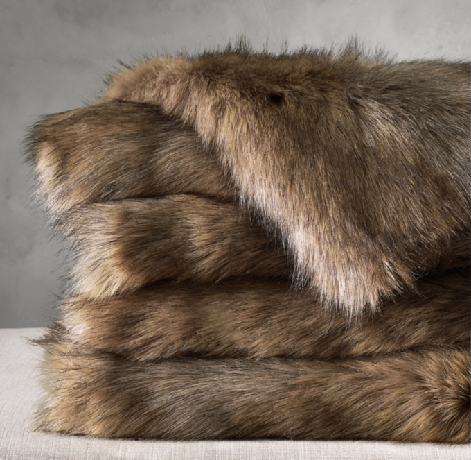 Restoration hardware fur throws sale