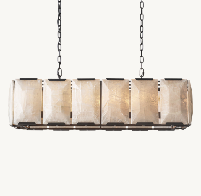 Harlow Calcite Rectangular Chandelier 42\"