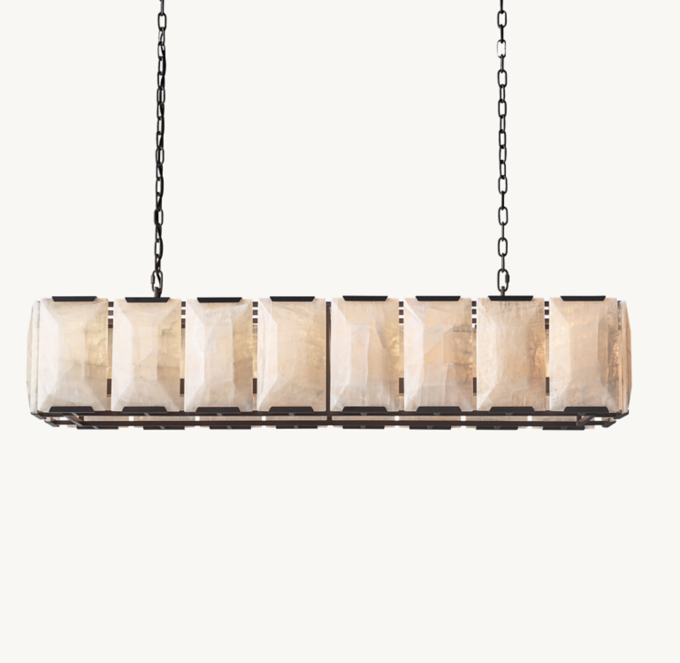 Harlow Calcite Rectangular Chandelier 54\"
