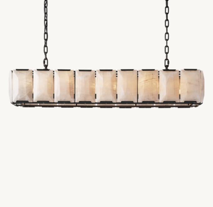 Harlow Calcite Rectangular Chandelier 62\"