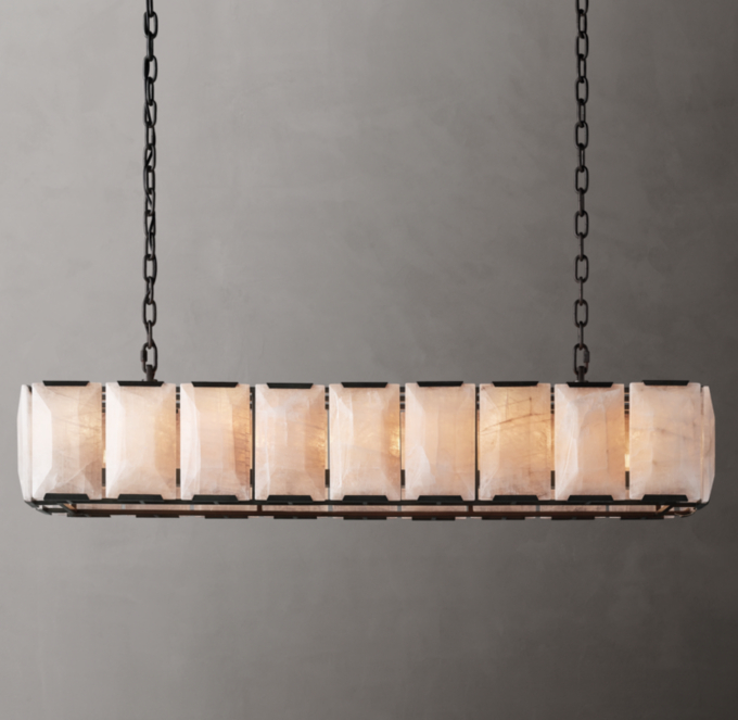 Harlow Calcite Rectangular Chandelier 62\"