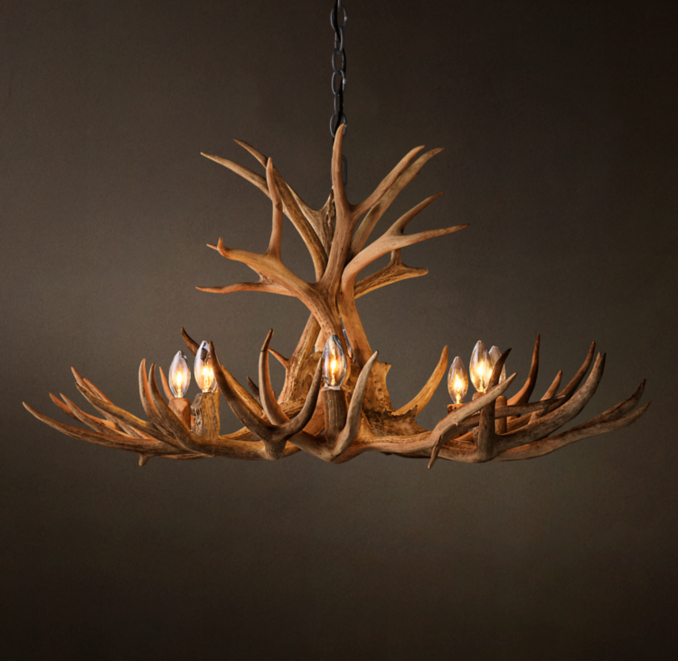 Natural Antler Chandelier 36"
