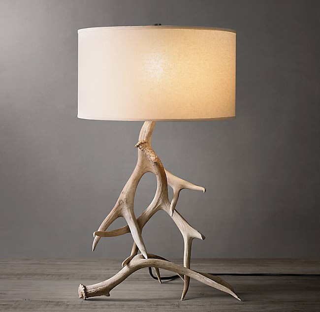 Natural Deer Antler Table Lamp, Deer Horn Lamp
