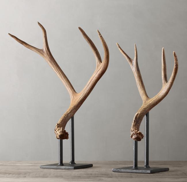 Natural Deer Antler On Stand