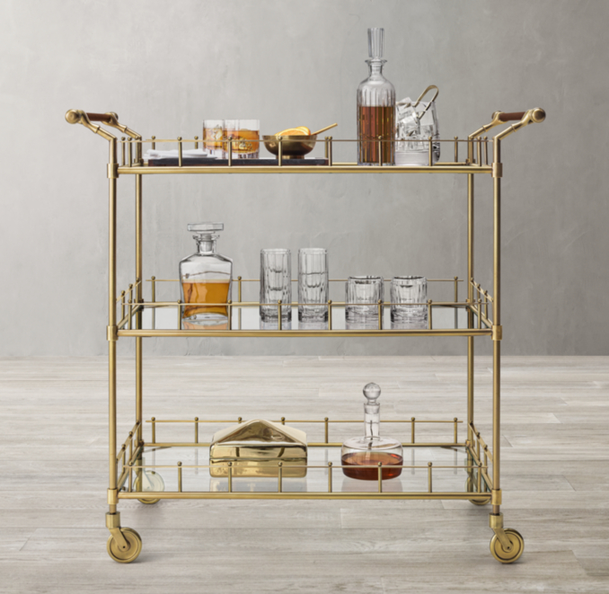 English Trolley Bar Cart