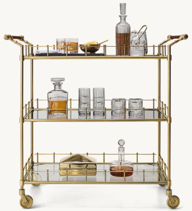 English Trolley Bar Cart