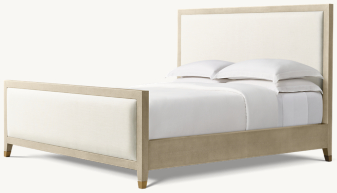 Graydon Shagreen Fabric Panel Bed with Footboard