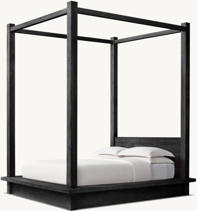 Reclaimed Oak Platform Canopy Bed
