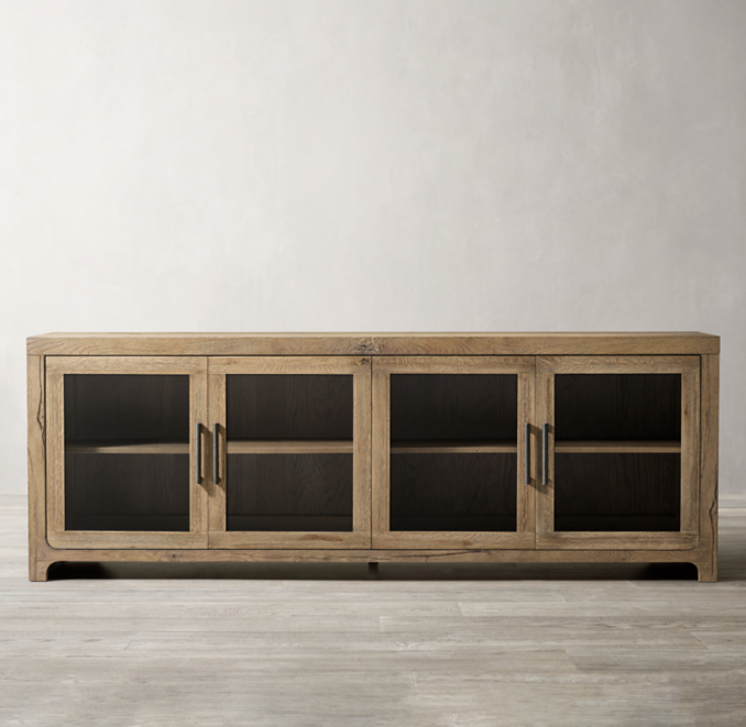 Davos Oak Glass 4Door Sideboard
