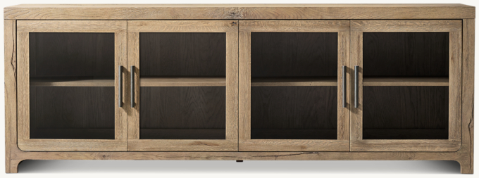 Davos Oak Glass 4-Door Sideboard