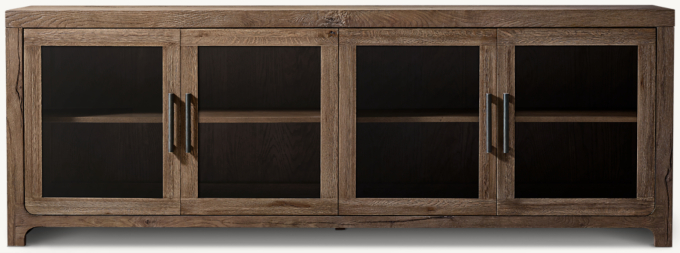 Davos Oak Glass 4-Door Sideboard