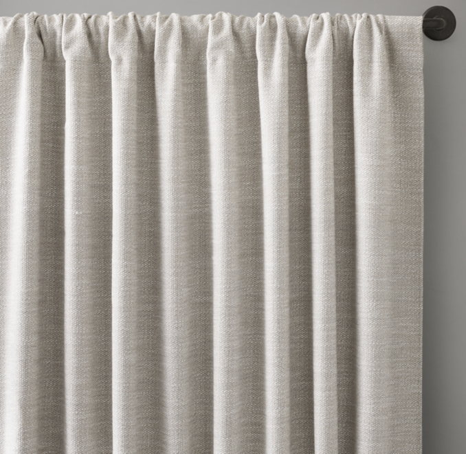 Textured Two-Tone Linen Outdoor Rod-Pocket Drapery | RH