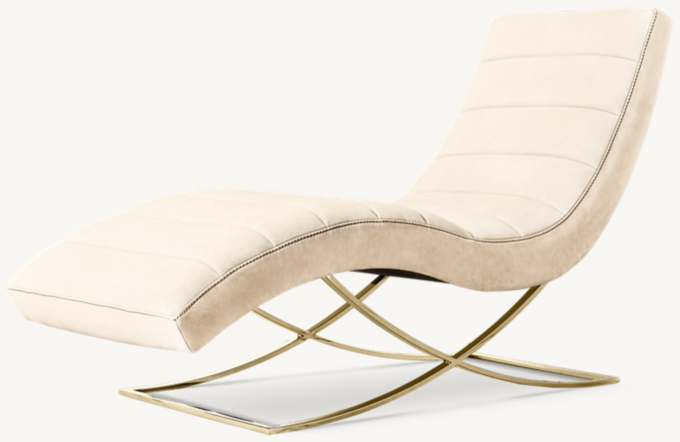 René Leather Chaise
