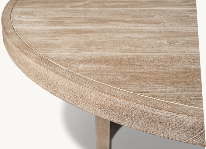 Top view of Portofino Teak Round Dining Table 