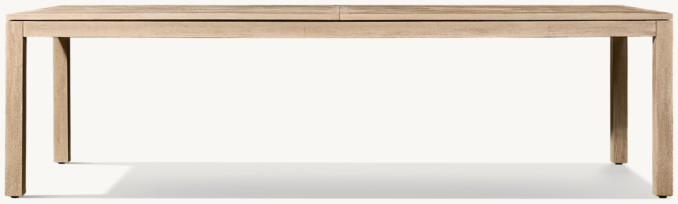 Front view of Capri Teak Rectangular Extension Dining Table 