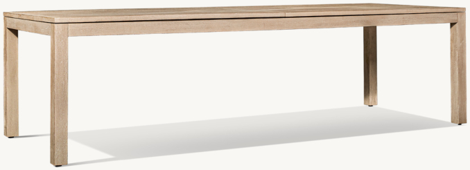 Three Quarter view of Capri Teak Rectangular Extension Dining Table 