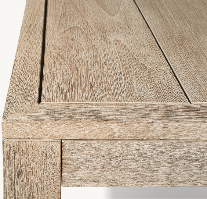 Top view of Capri Teak Rectangular Extension Dining Table 