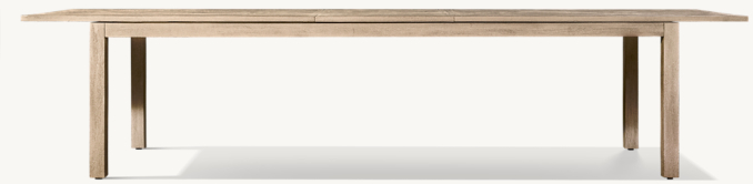 Extension view of Capri Teak Rectangular Extension Dining Table 
