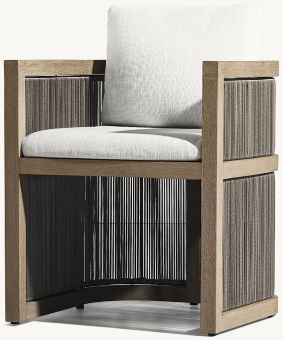 Three Quarter view of Capri Dining Armchair Cushions 