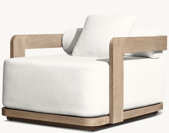 Three Quarter Back view of Prado Teak Sofa 