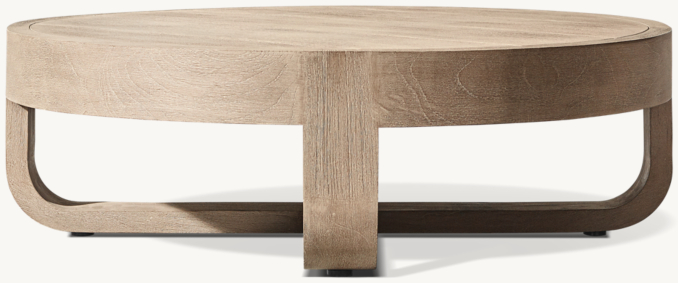 Three Quarter view of Prado Teak Round Coffee Table 
