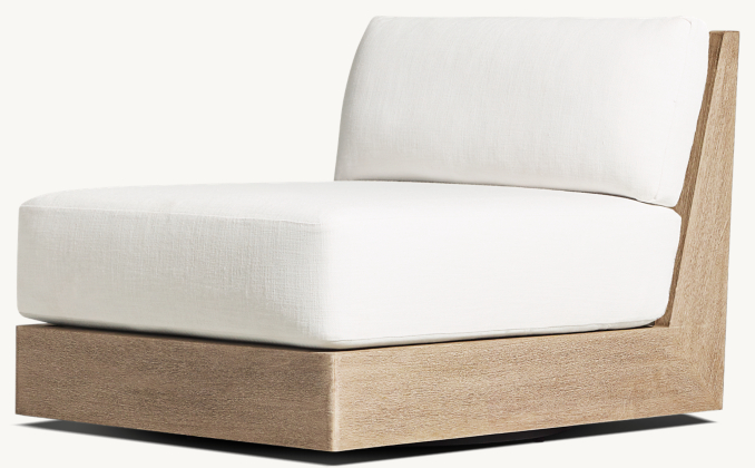 Maya Teak Modular Armless Swivel Lounge Chair