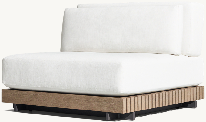 Caicos Teak Modular Armless lounge chair