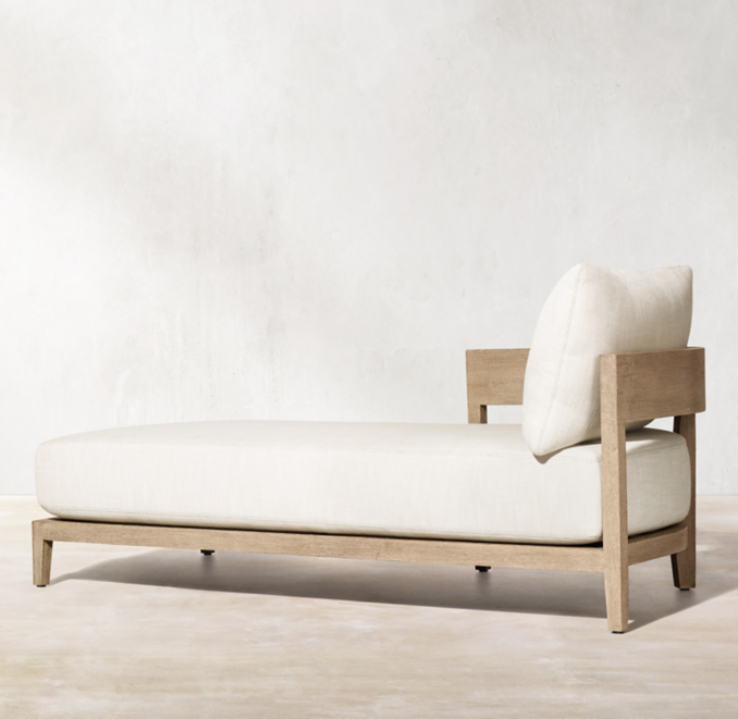 Balmain Teak LeftArm Chaise Cushions
